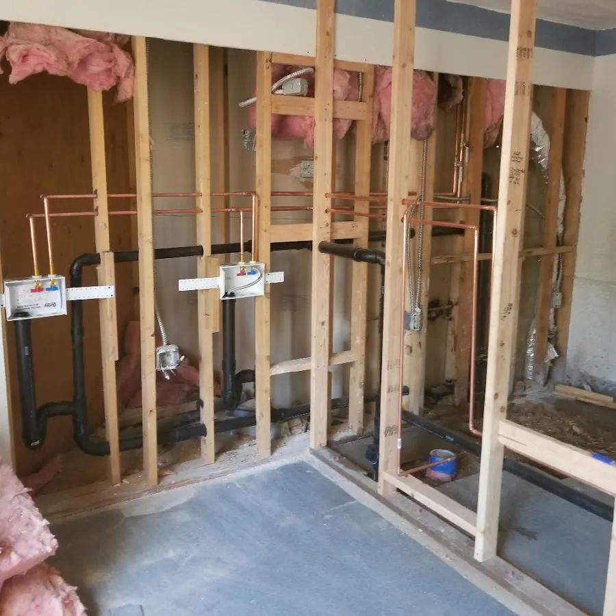 Copper pipe rough-in and plumbing installation in Lexington